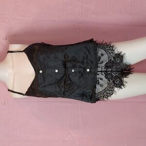 Nasty Gal We Need Some Lace Satin Short PJ Pajama Matching Set size Medium